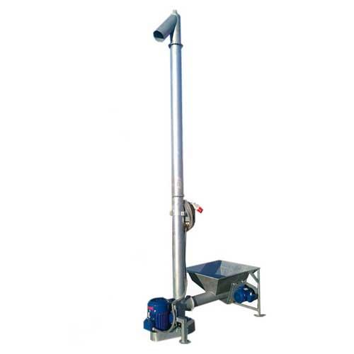 Вертикальный винтовой конвейер с горизонтальным шнеком