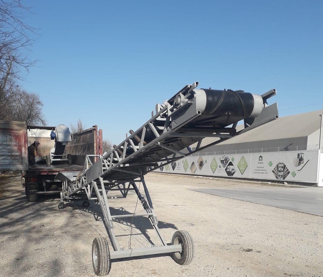 Конвейер ленточный передвижной наклонный