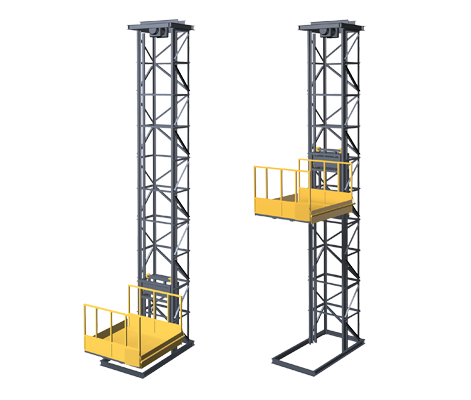 Строительный мачтовый грузовой подъемник